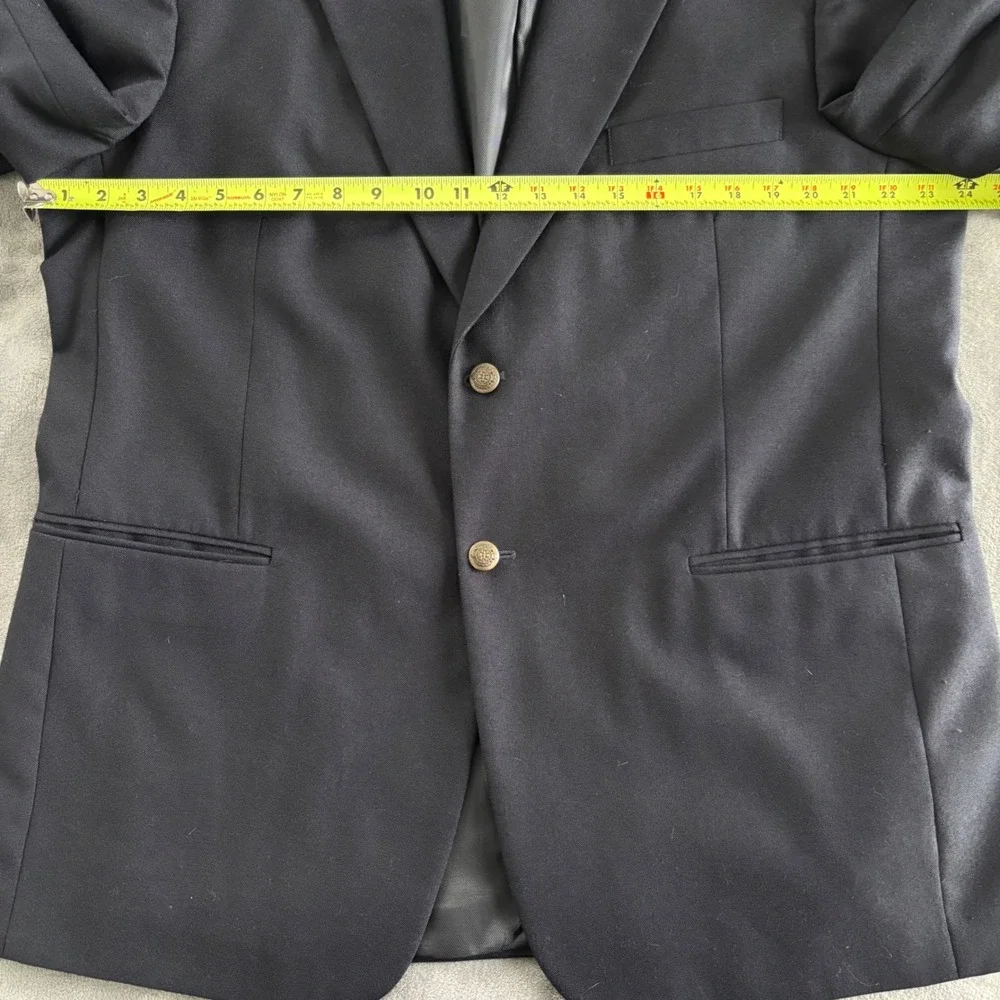 Bert Pulitzer Mens Classic Navy Blazer Wool Blend Gold ButtonsCasual Jacket‎ 46L